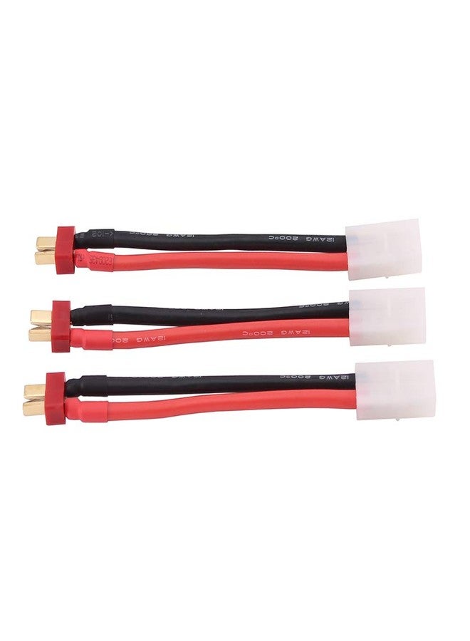 OliRC 3pcs T-Plug Male to Plug for Big Tamiya Female Connector Adapter 12 Gauge 4inch Wire(C69-3) - Image 1